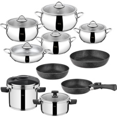 Taç Easy Steel Cook 16 Parça Pişirme Seti - Taç