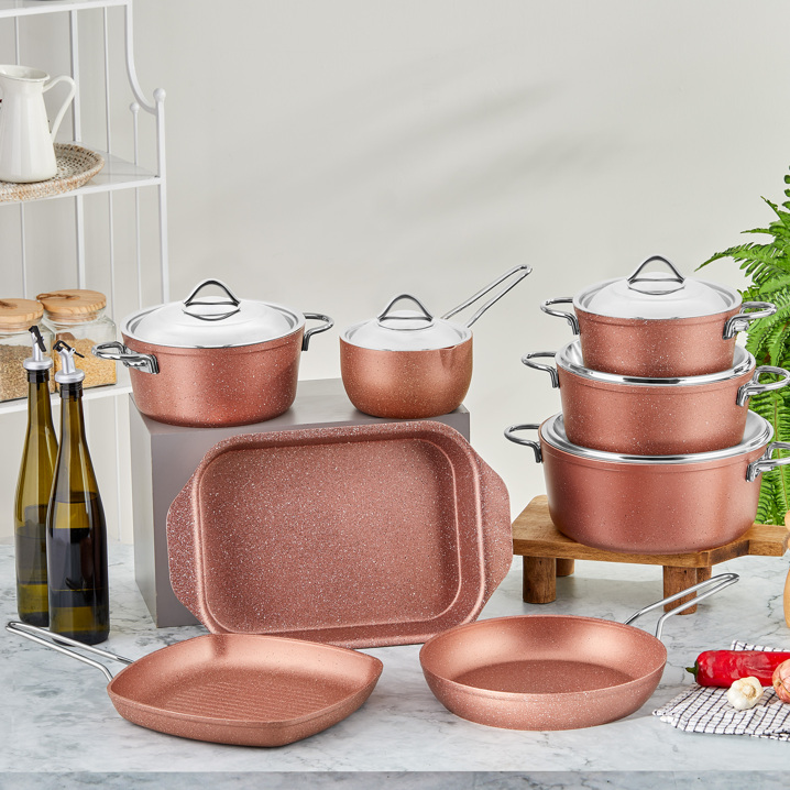 Taç Ultra Granit 13 Parça Çeyiz Seti Rose Gold